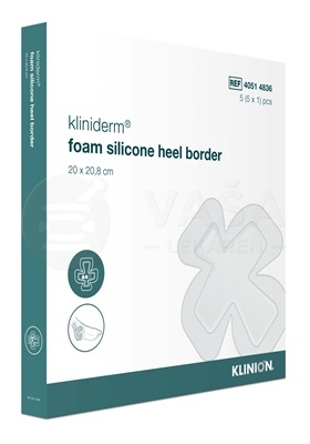 Kliniderm Foam Silicone Heel Border Krytie na rany penové silikónové sterilné (20 x 20,8 cm)
