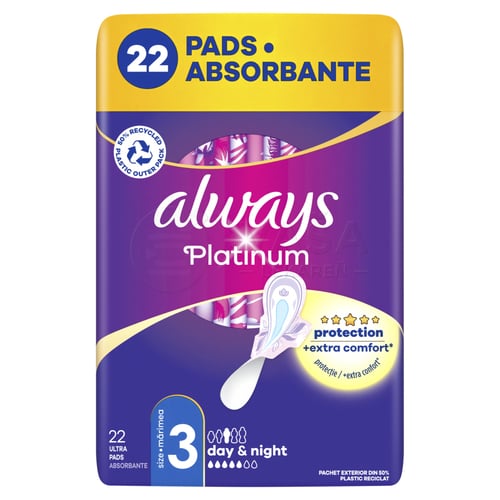 Always Platinum Day &amp; Night Hygienické vložky s krídelkami (veľkosť 3)