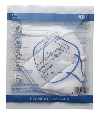 Aibana Jednorazový respirátor FFP2 bez ventilu, model 001 (biely)