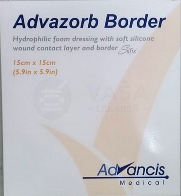 Advazorb Border Krytie na rany samopriľnavé atraumatické (15 x 15 cm)