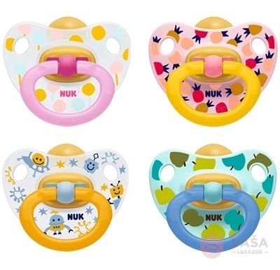 NUK Classic Happy Kids Utišujúci latexový cumlík, veľkosť 2 (6-18 mesiacov)