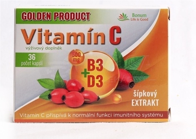 Golden Product Vitamín C 500 mg + B3 + D3 + šípky