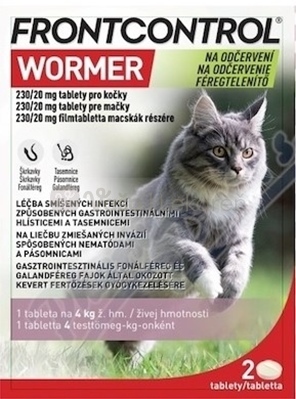Frontcontrol Wormer 230/20 mg Tablety na odčervenie pre mačky