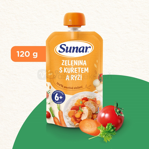 Sunar Príkrm Zelenina s kuracím mäsom a ryžou (od ukonč. 6. mesiaca)