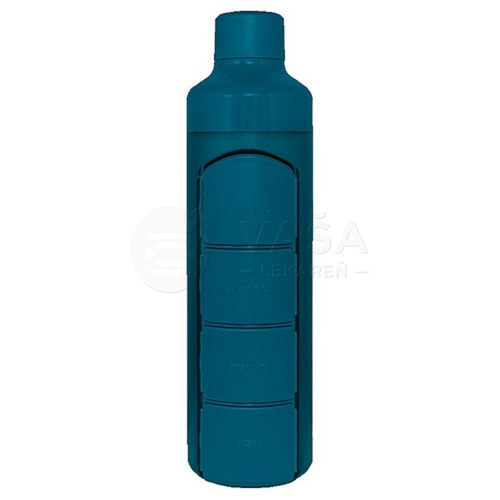 YOS Fľaša na vodu s dávkovačom na lieky 2v1 (tmavo modrá)
