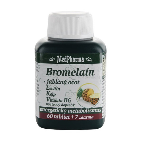 MedPharma Bromelaín 300 mg + Jablčný ocot + Lecitín + Kelp + Vitamín B6