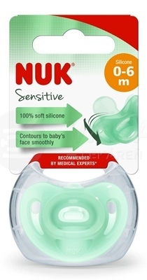 NUK Sensitive Utišujúci silikónový cumlík, veľkosť 1 (0-6 mesiacov), rôzne farby, box