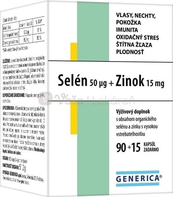 GENERICA Selén 50 μg + Zinok 15 mg