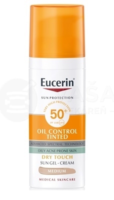 Eucerin Sun Oil Control Tónovací krémový gél na mastnú a problematickú pleť SPF50+ (stredne tmavý)
