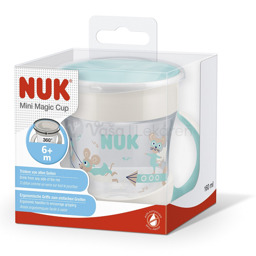 NUK Mini Magic Cup Hrnček s viečkom, 160 ml, rôzne vzory