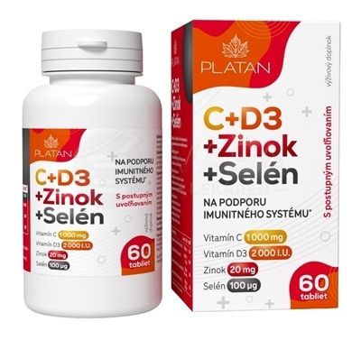 Platan Vitamín C + D3 + Zinok + Selén