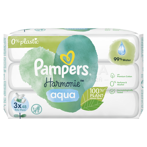 Pampers Harmonie Aqua Vlhčené obrúsky (3 balenia)