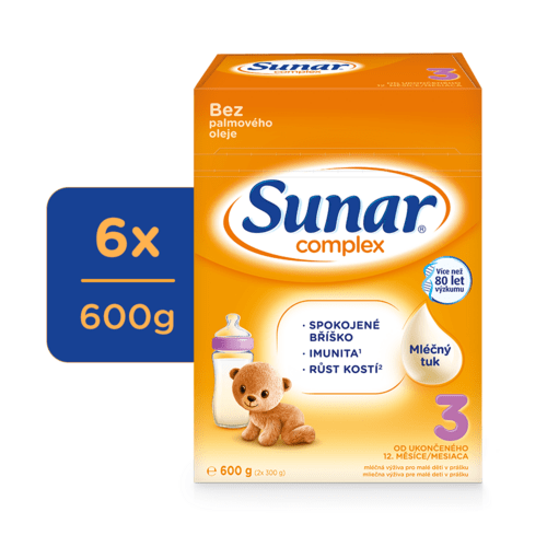 Sunar Complex 3 Multipack Batoľacie mlieko (od ukončeného 12. mesiaca)
