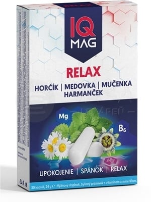 IQ MAG Relax (Horčík + Vitamín B6 + Medovka + Mučenka + Harmanček)