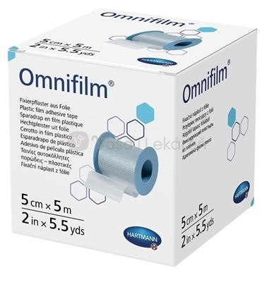 Omnifilm Hypoalergénna fixačná náplasť z transparentnej fólie (5 cm x 5 m)