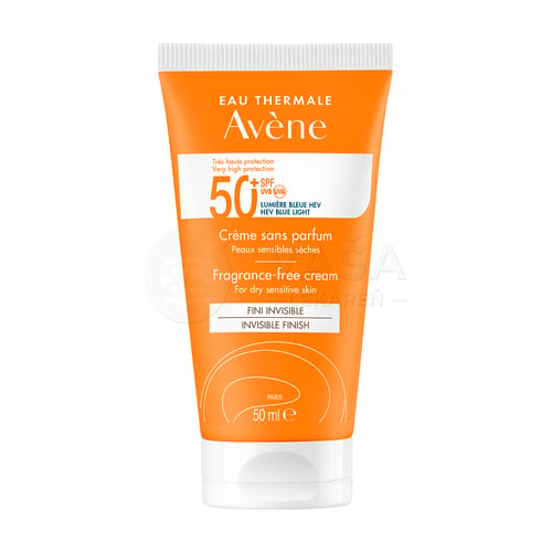 Avene Krém na opaľovanie bez parfumácie na suchú citlivú pokožku SPF50+