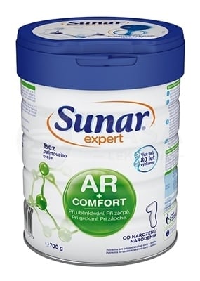 Sunar Expert AR+Comfort 1 Počiatočné dojčenské mlieko pri grckaní (od narodenia)