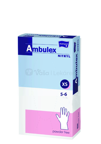 Ruk.nest.nitril.ambulex xs 100ks Biel Krat.nxxx