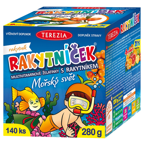 TEREZIA Rakytníček Multivitamínové želatínky s rakytníkom (Morský svet)