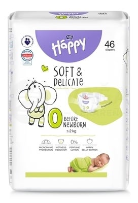 Bella Baby Happy Soft&amp;Delicate 0 Before Newborn Detské plienky (do 2 kg)