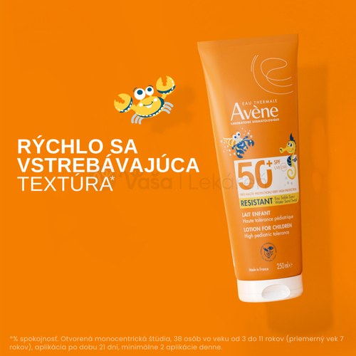 Avene Resistant Mlieko na opaľovanie pre deti SPF50+