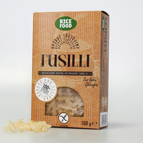 RiceFood Bezlepkové ryžové cestoviny Fusilli (vretená)