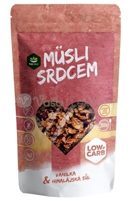 Topnatur Low Carb Müsli srdcom Vanilka &amp; Himalájska soľ