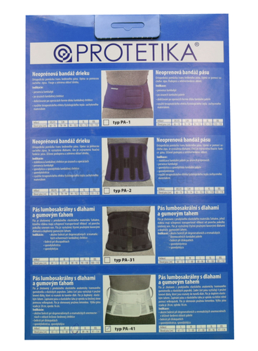 Protetika PA41 Lumbosakrálny pás s dlahami, veľ. L (81 - 88 cm)