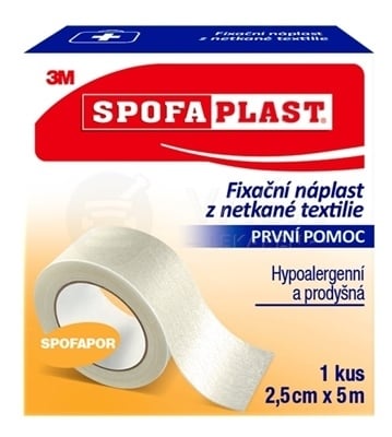 3M SpofaPlast č.732 Fixačná náplasť z netkanej textílie na cievke (2,5 cm x 5 m)