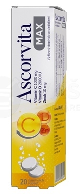 Ascorvita MAX (Vitamín C + Vitamín D + Zinok)