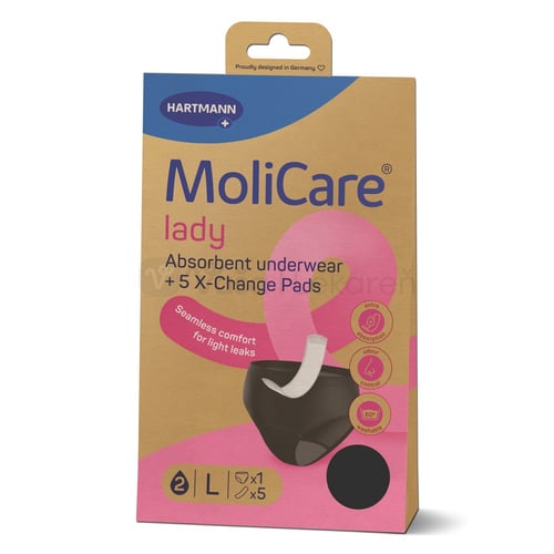 MoliCare Lady L Absorpčná prateľná spodná bielizeň pre ženy, veľkosť L + X-Change vložka