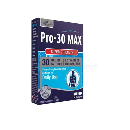 Natures Aid PRO-30 Max Probiotiká (30 miliárd, 8 kmeňov)