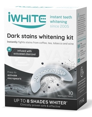 iWHITE Dark Stains Sada na bielenie zubov s mikroperlami s aktívnym uhlím