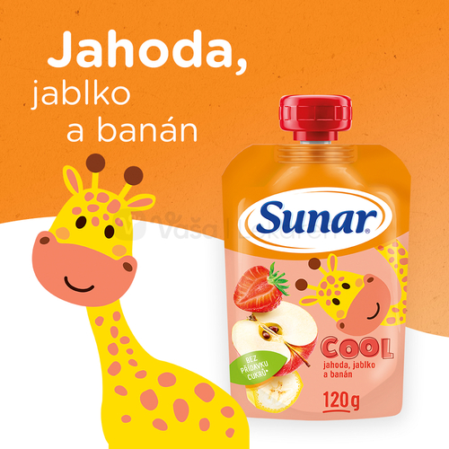 Sunar Cool Ovocná kapsička Jahoda, banán, jablko (od ukončeného 12. mesiaca)