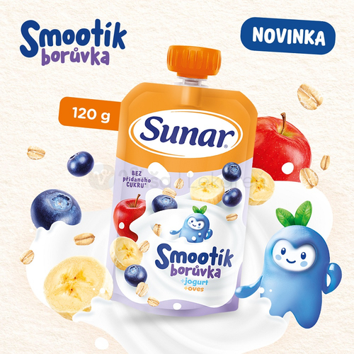 Sunar Smootík Čučoriedka, jogurt, ovos (od ukonč. 12. mesiaca)
