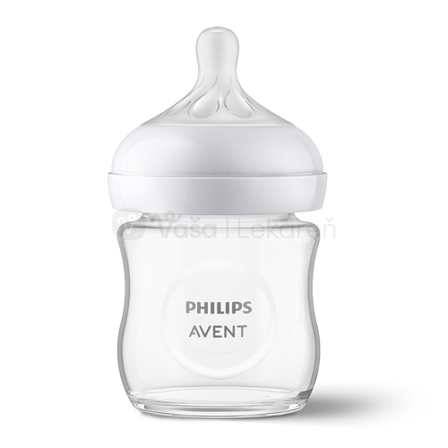 AVENT Natural Response Sklenená fľaša s cumlíkom pre podporu rytmu pitia (0+ mesiacov)