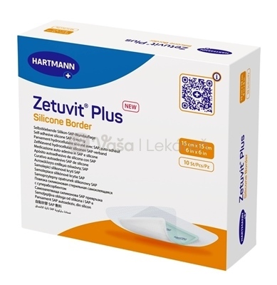 Zetuvit Plus Silicone Border Kompres sterilný samolepiaci (15 x 15 cm)