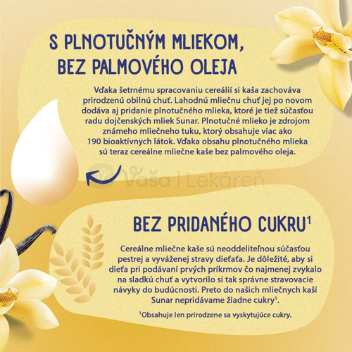 Sunar Mliečna kaša krupicová Na dobrú noc Vanilková XXL balenie (od ukončeného 6. mesiaca)