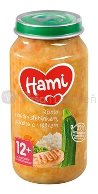 Hami Príkrm Rizoto s morčacím stehienkom, cuketou a hráškom (od ukončeného 12. mesiaca)