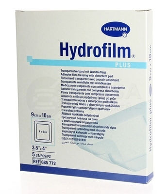 Hydrofilm Plus Sterilný transparentný obväz s vankúšikom (9 x 10 cm)