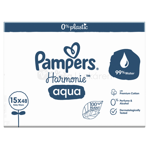 Pampers Harmonie Aqua Vlhčené obrúsky Box (15 balení)