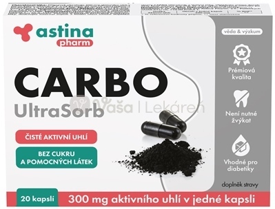 Astina Pharm Carbo UltraSorb 300 mg (aktívne uhlie)