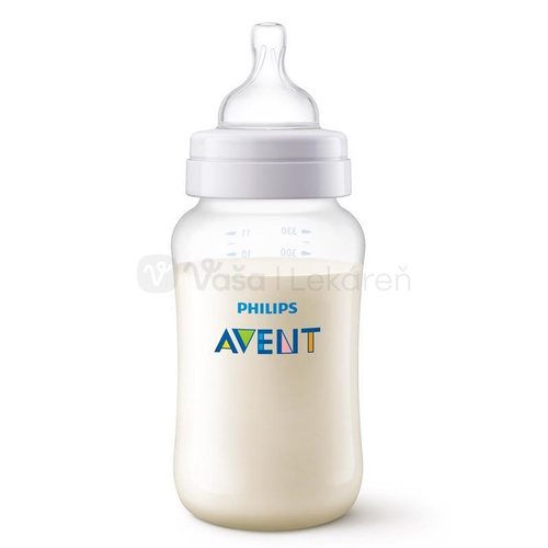 AVENT Natural PP Antikoliotik Polopriehľadná fľaša s antikolikovým mäkkým cumlíkom s 3 otvormi