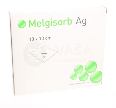 Melgisorb Ag Obväz antimikrobiálny alginátový (10 x 10 cm)