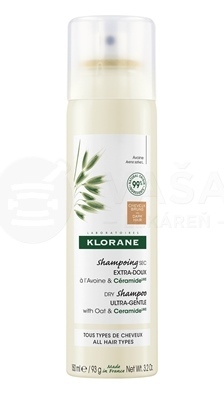 Klorane Suchý šampón s ovseným mliekom a ceramidmi na tmavé vlasy