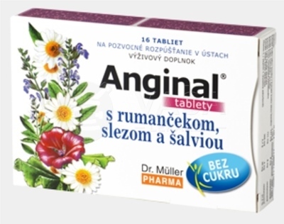 Dr. Müller Anginal s rumančekom, slezom a šalviou (pri bolesti v hrdle)