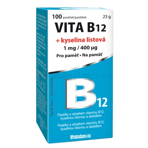 Vitabalans Vita B12 1 mg + Kyselina listová 400 mcg