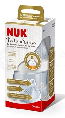 NUK Nature Sense Fľaša so silikónovým cumlíkom, otvor na mlieko &quot;S&quot;, (0-6 mesiacov)