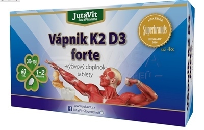JutaVit Vápnik + vitamín K2 + vitamín D3 Forte