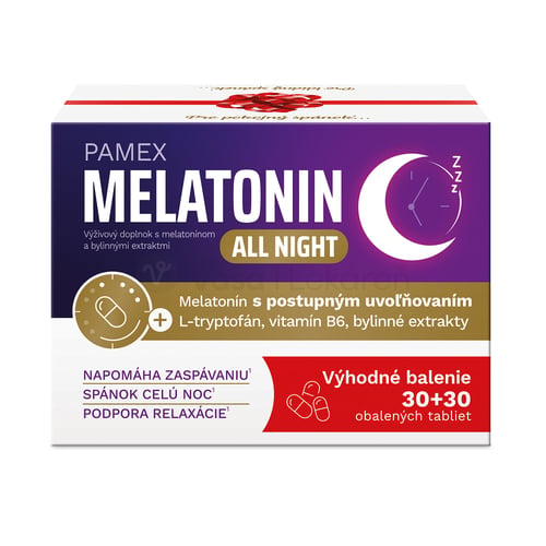 Pamex Melatonín All Night (Výhodné balenie)